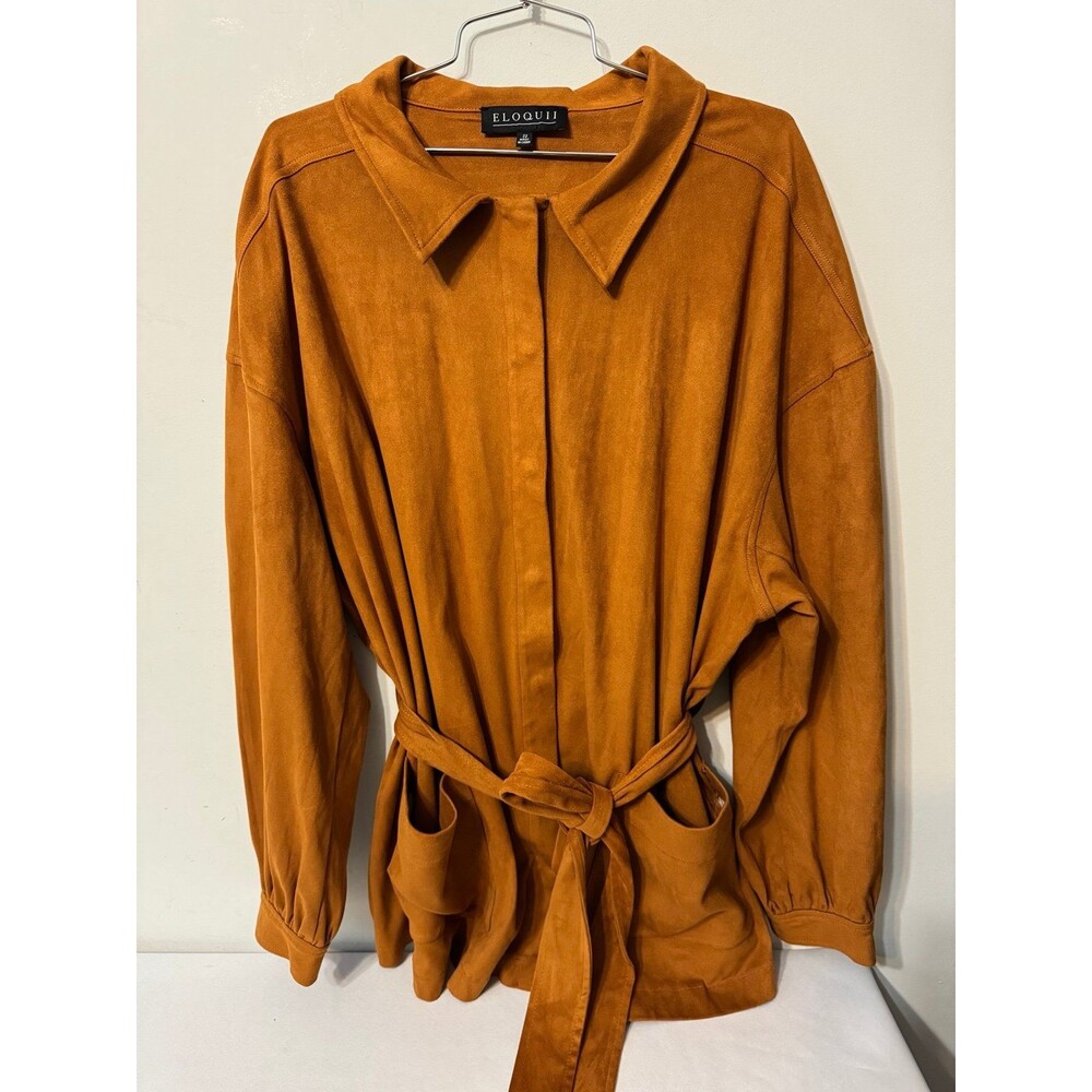 Eloquii Faux Suede Shacket Caramel/Ginger size 22 nwot
